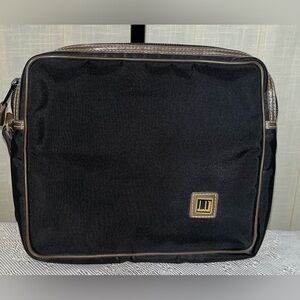 Dunhill Black Nylon & Leather Men's / Women’s Luxe Clutch Wristlet Toiletry Bag